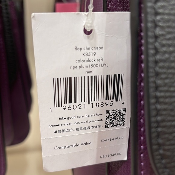 Kate Spade Remi Flap Chain Crossbody 
Colorblock 
Ripe Plum - Picture 10 of 16